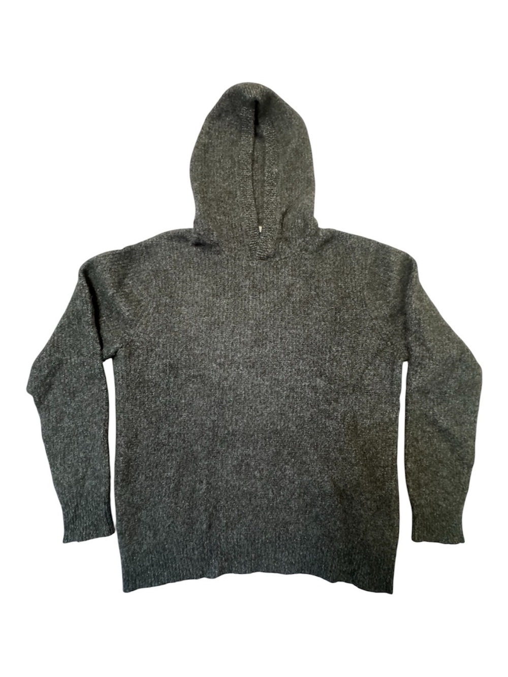 Vince Women’s 100% Cashmere Charcoal Gray Crewneck Hoodie Sweater Quiet Luxury
